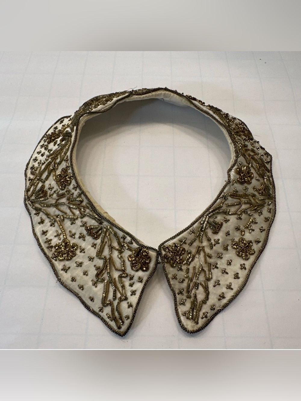 Vintage Baar & Beards Beaded Collar Gold Metallic Steampunk Goth MCM AS IS